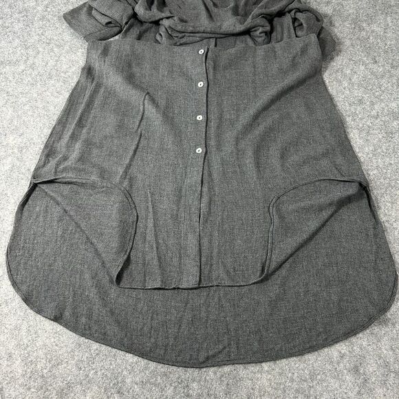 Zara Women's Gray Soft Button Down Collared Shirt Dress Midi 3/4 Sleeve Small - Picture 12 of 16